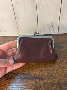 Vintage Leather Loft Coin Purse with Kiss-Lock Frame